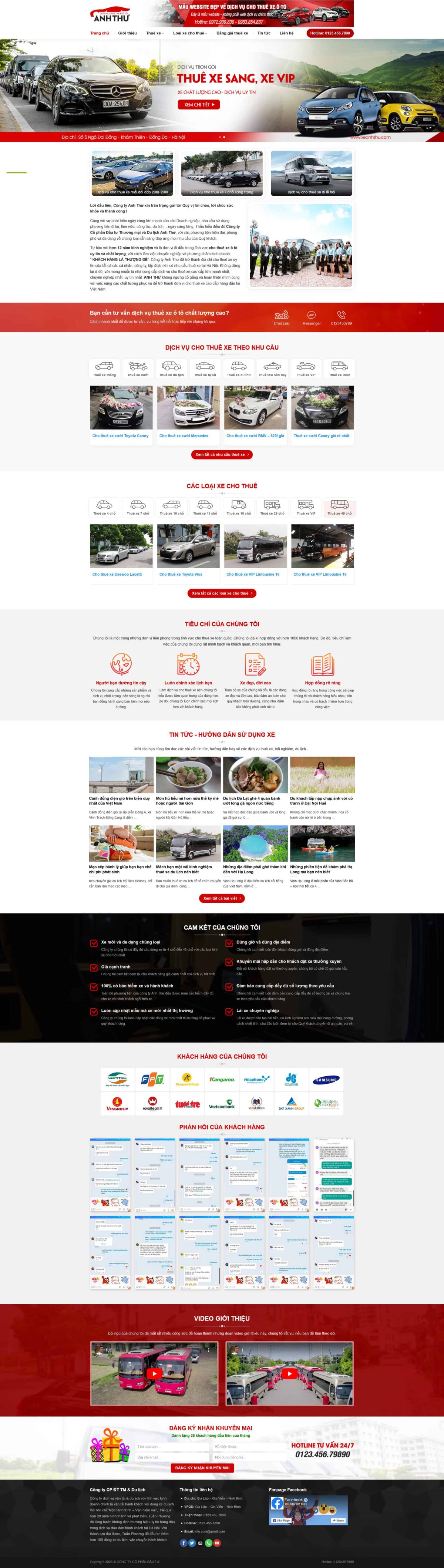 Theme wordpress dịch vụ thuê xe ô tô – thuê xe 4