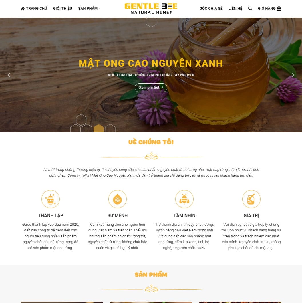 Theme wordpress bán mật ong 02