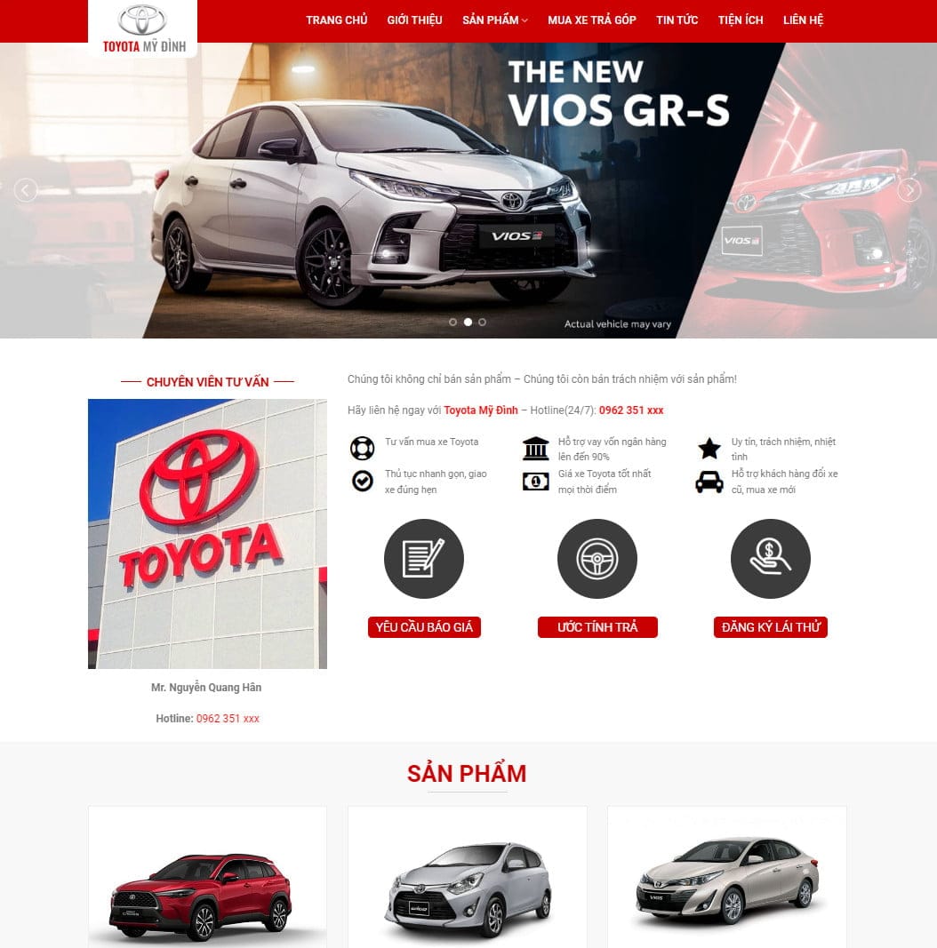 Theme wordpress bán xe toyota 03