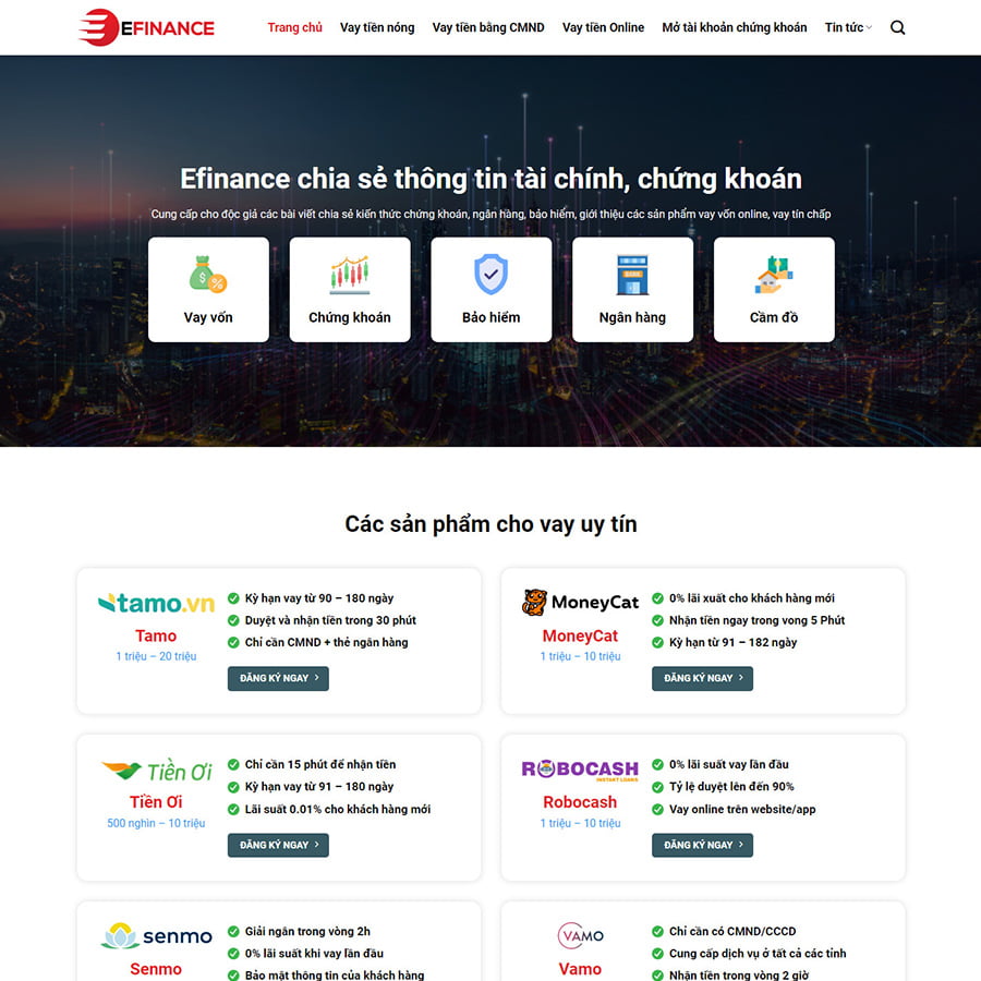 Theme wordpress dịch vụ tài chính 01