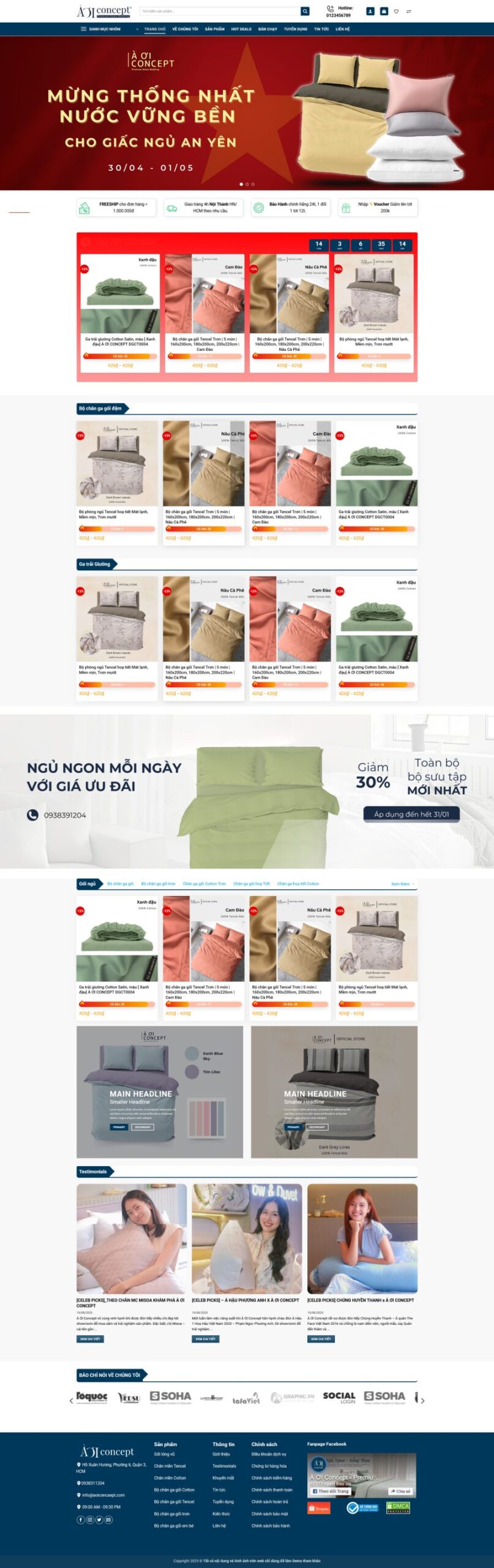 Theme wordpress bán nệm 1