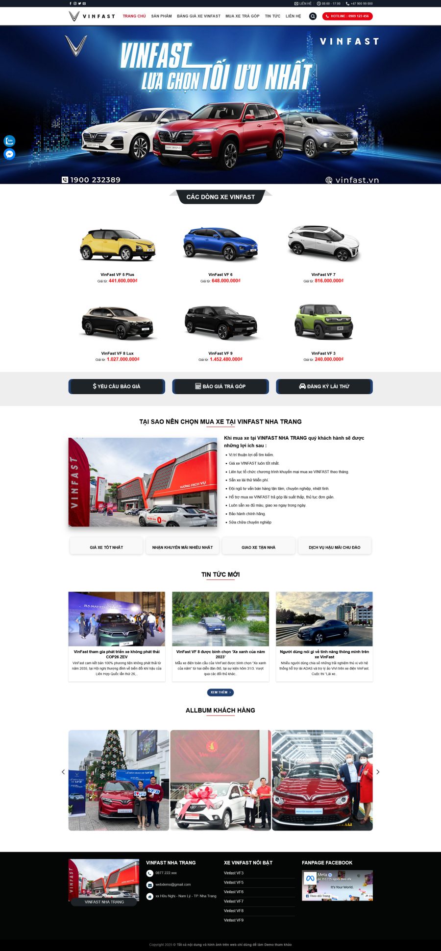 Theme WordPressshowroom ô tô VinFast