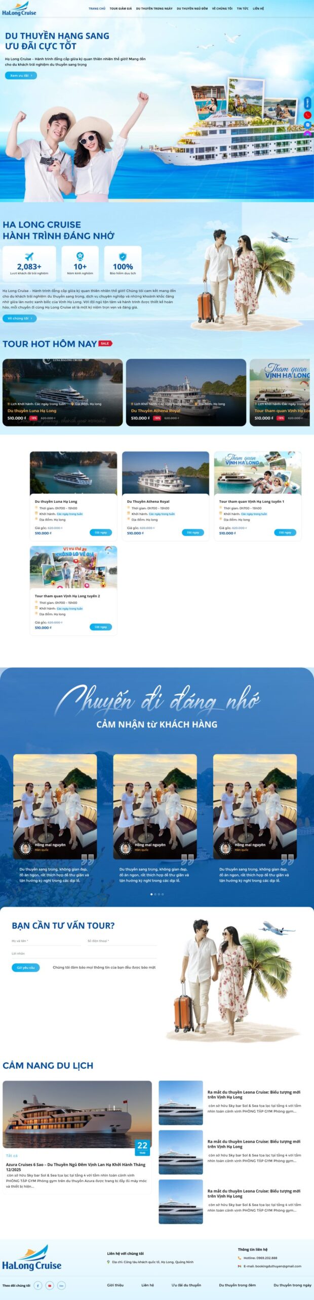 Theme WordPress Cho Thuê Du Thuyền Hạ Long