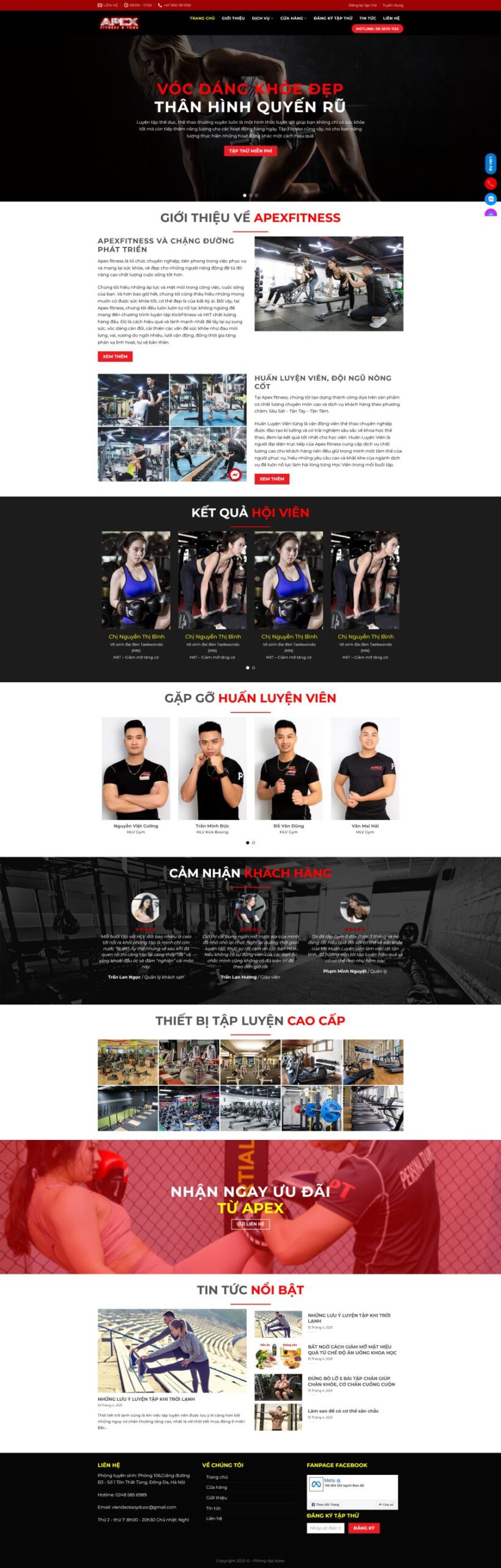 Theme wordpress phòng tập gym 6